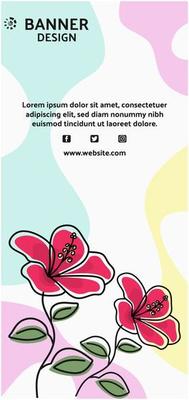 banner flower template background vertical