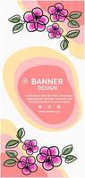 banner flower template background vertical vector