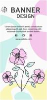 banner flower template background vertical vector