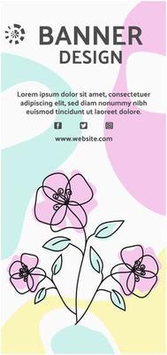 banner flower template background vertical