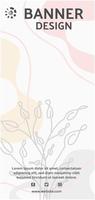 banner flower template background vertical vector