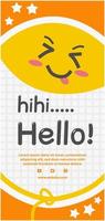 vertical banner template cute cartoon vector