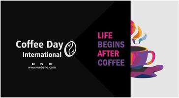 international coffee day template banner and poster vector