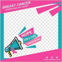 breast cancer day badge and banner template vector