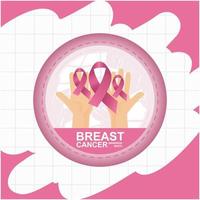 breast cancer day badge and banner template vector