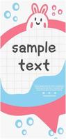 vertical banner template cute cartoon vector