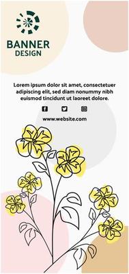 banner flower template background vertical
