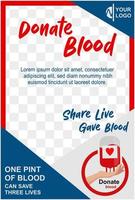 poster template donate blood day vector