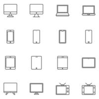 Electronic Device Line Icon Set vector