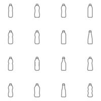 conjunto de iconos de línea de botella de plástico vector