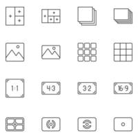 Photography Line Icon Set Vector