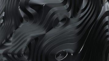 Abstract black liquid. Smooth flow wave background. 3d rendering video