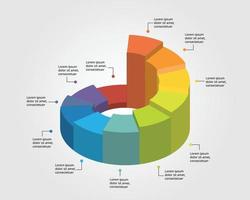 circle pie chart template for infographic for presentation for 11 element vector