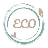 icon for packaging of ecological products on a white background with a leaf. Vector illustration