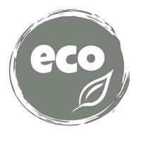 icon for packaging of ecological products on a white background with a leaf. Vector illustration