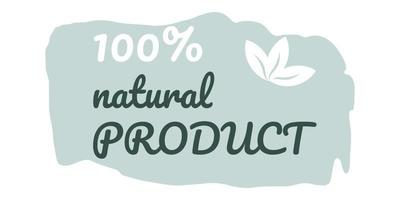 icono para el envasado de productos ecológicos sobre un fondo blanco con una hoja. ilustración vectorial vector