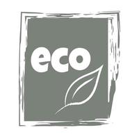 icon for packaging of ecological products on a white background with a leaf. Vector illustration
