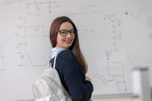 portrait of a young beautiful female student photo