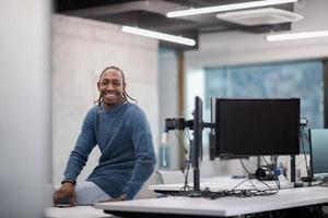 Portrait of black male software developer photo