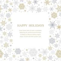 Happy Holidays Vector Abstract Square Frame Illustration With Snowflakes And Text Space.