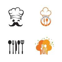 Hat chef logo template vector