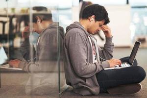 software developer working on the floor photo