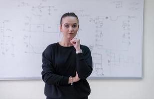 portrait of a young beautiful female student photo