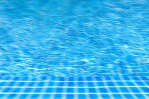 Blur blue clear water in swimming pool photo