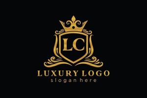 Initial LC Letter Royal Luxury Logo template in vector art for Restaurant, Royalty, Boutique, Cafe, Hotel, Heraldic, Jewelry, Fashion and other vector illustration.