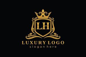 plantilla de logotipo de lujo real con letra lh inicial en arte vectorial para restaurante, realeza, boutique, cafetería, hotel, heráldica, joyería, moda y otras ilustraciones vectoriales. vector