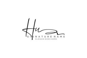 Initial HU Letter Signature Logo Template elegant design logo Sign Symbol template vector icon