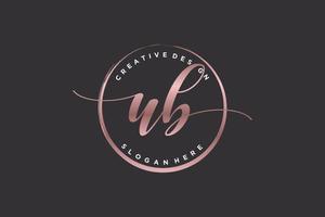 Initial UB handwriting logo with circle template vector signature, wedding, fashion, floral and botanical with creative template.