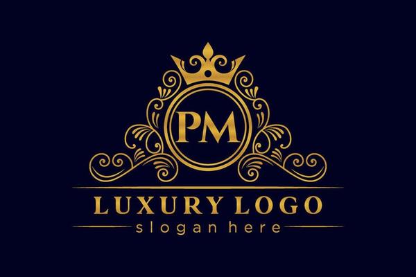 Premium Vector  Luxury feminine initial letter pm logo design