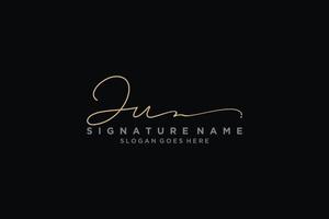Initial JU Letter Signature Logo Template elegant design logo Sign Symbol template vector icon