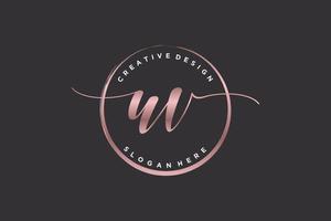 Initial UV handwriting logo with circle template vector signature, wedding, fashion, floral and botanical with creative template.