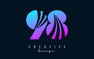 Colorful Creative number 98 9 8 logo with leading lines and road concept design. Number with geometric design. vector