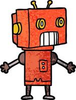 personaje de robot vectorial en estilo de dibujos animados vector