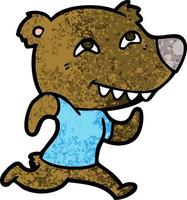 personaje de oso vectorial en estilo de dibujos animados vector