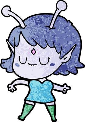 Vector alien character in cartoon style