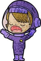 Vector astronaut girl character in cartoon style