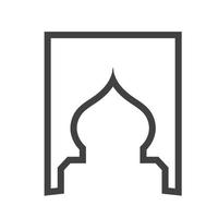 icono de vector de ventana de mezquita