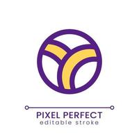 Volleyball pixel perfect RGB color ui icon. Team ball game. Sports hobby. Simple filled line element. GUI, UX design for mobile app. Vector isolated pictogram. Editable stroke