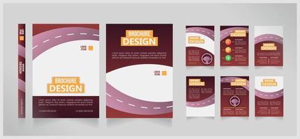 Drivers education course blank brochure design. Template set with copy space for text. Premade corporate reports collection. 8 paper pages vector