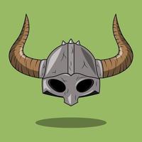 vector cartoon viking warrior mask helmet.