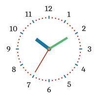 Vector illustration of mechanical clock. Clock face on white background.