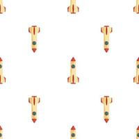 Seamless pattern with space rocket. Vector illustration.