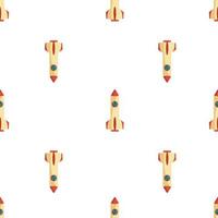 Seamless pattern with space rocket. Vector illustration.