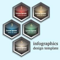 plantilla infográfica vectorial moderna con hexágonos y números. plantilla de diseño de infografías de negocios. vector