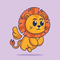 Cute lion angel cartoon design vector