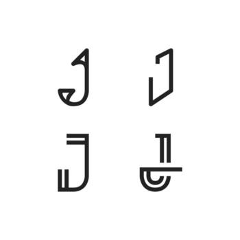 Set of Logo Designs Starting With the Letter J, Suitable for People's Names or Business Names vector